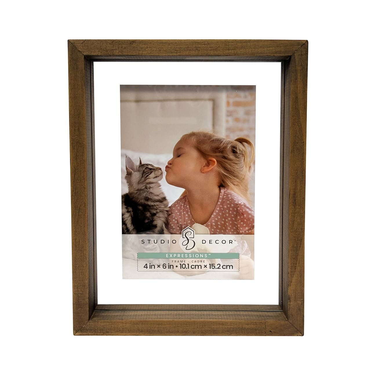 6 Pack: Expressions™ 4" x 6" Brown Linear Wood Float Frame by Studio Décor®